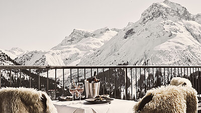 Ausblick im Winterurlaub im Hotel Goldener Berg